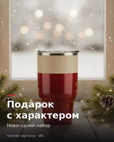 Новогодняя карточка товара «Подарок с характером» — подарочный набор для Wildberries